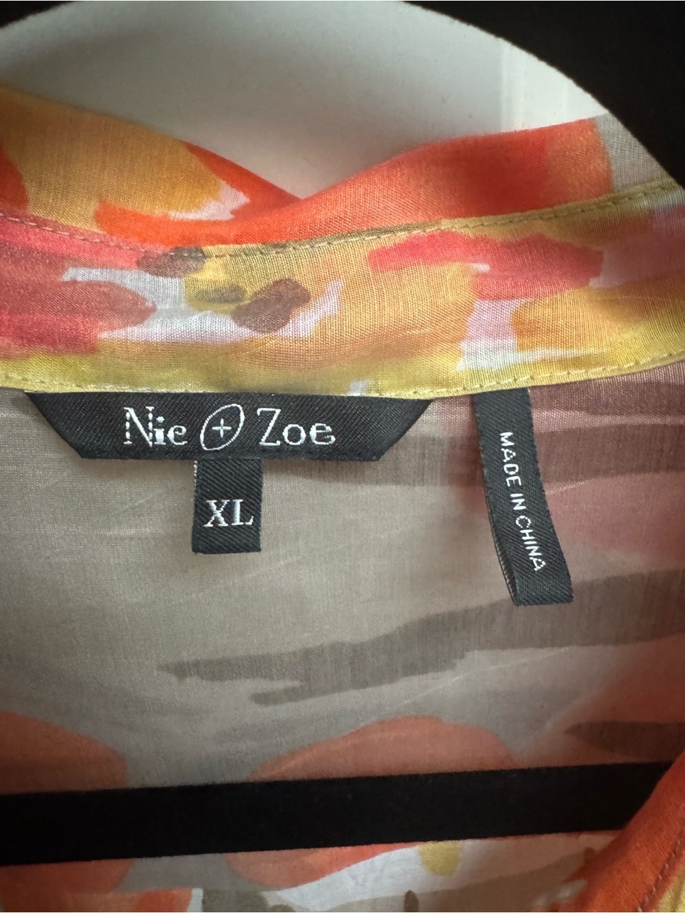 NIC+ZOE Orange and Tan Floral Button-Front Shirt - Picture 2 of 7